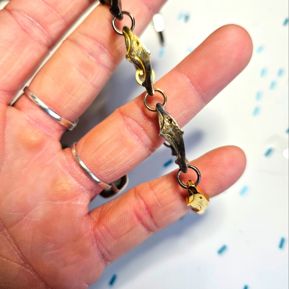 925 Vermil whale Link Vintage Bracelet
